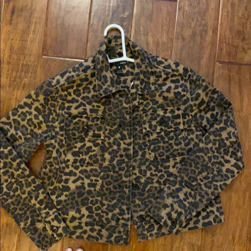 Aqua leopard jacket